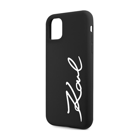 Karl Lagerfeld Silicone Signature - pouzdro pro iPhone 11 (černé)