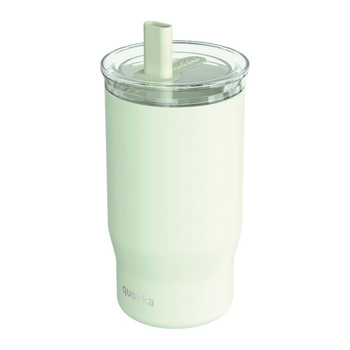 Quokka Mist - 720 ml stainless steel thermal mug with straw (Pastel Green)