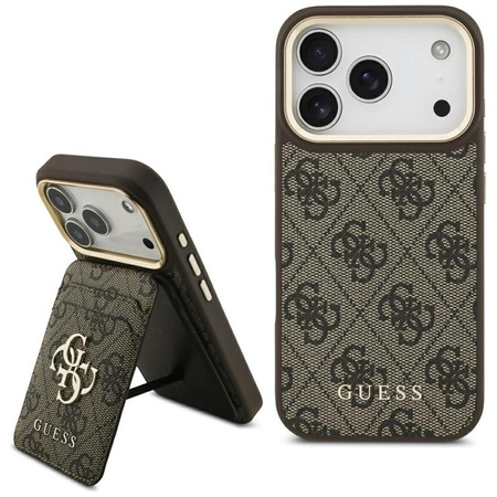 ETUI DO IPHONE 17 PRO do MAGSAFE GUESS + PORTFEL MAGNETYCZNY ZESTAW BRĄZOWY