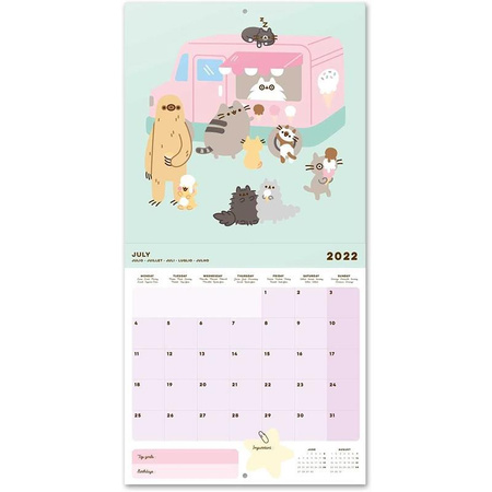 Pusheen - Calendario da parete 2022 della collezione Foodie 30 x 30 cm