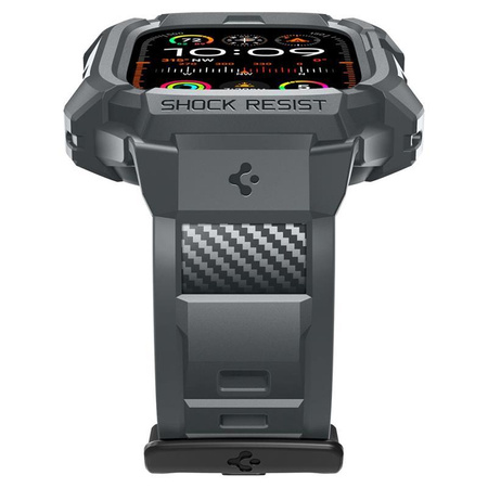 Spigen Rugged Armor Pro - Bracelet avec étui pour Apple Watch Ultra 49 mm (Gris foncé)