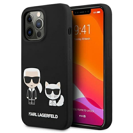 Karl Lagerfeld Slilicone Karl & Choupette Magsafe - iPhone 13 Pro Case (noir)