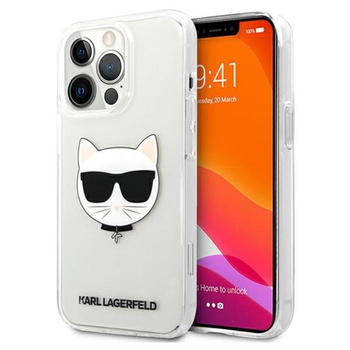 Karl Lagerfeld Choupette Head - pouzdro pro iPhone 13 Pro (průhledné)