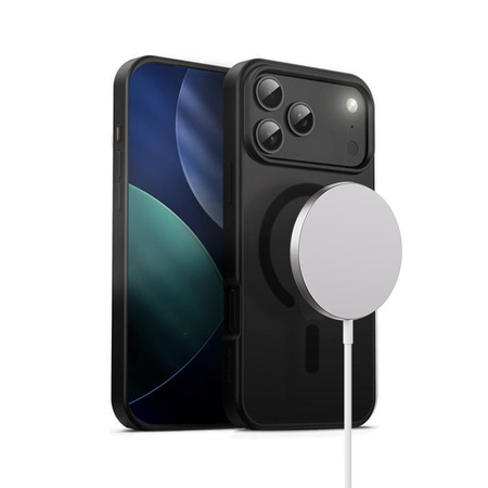 Crong Hybrid Frost MAG tok - MagSafe iPhone 17 Pro Max tok (fekete)