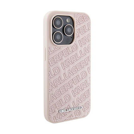 Karl Lagerfeld Quilted K Pattern - iPhone 15 Pro Max Tasche (rosa)