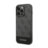 Guess 4G Bottom Stripe Metal Logo Collection - Coque pour iPhone 14 Pro Max (gris)