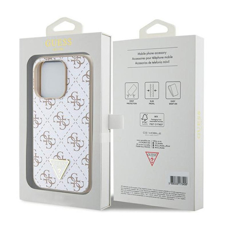 Guess 4G Dreieck Metall Logo - iPhone 15 Pro Max Tasche (weiß)