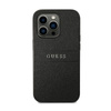 Guess Saffiano Metal Logo Stripes - Case for iPhone 14 Pro (Black)