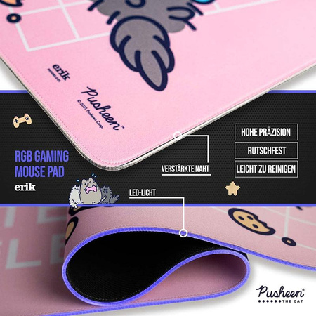 Pusheen - Mata gamingowa / na biurko LED XXL