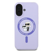Karl Lagerfeld Silikon Karl & Choupette Ring MagSafe – Hülle für iPhone 16 Plus (violett)