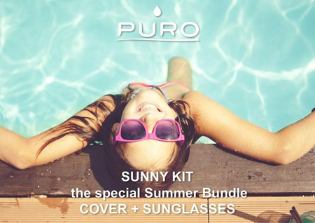 PURO Sunny Kit - Etui pour iPhone SE (2022 / 2020) / 8 / 7 + lunettes de soleil pliables (bleu)