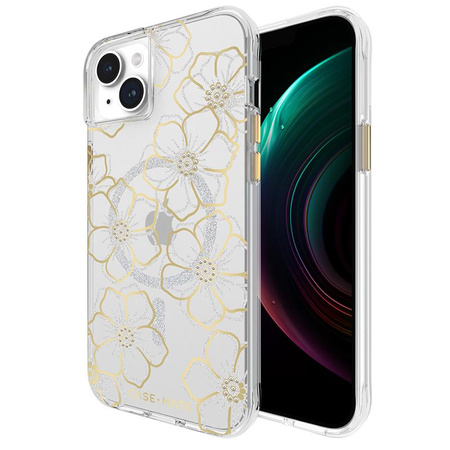 Case-Mate Floral Gems MagSafe - iPhone 15 Plus Tasche (Gold)
