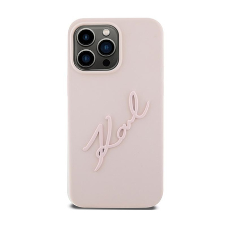 Karl Lagerfeld Silicone Karl Script - Case for iPhone 15 Pro Max (Pink)