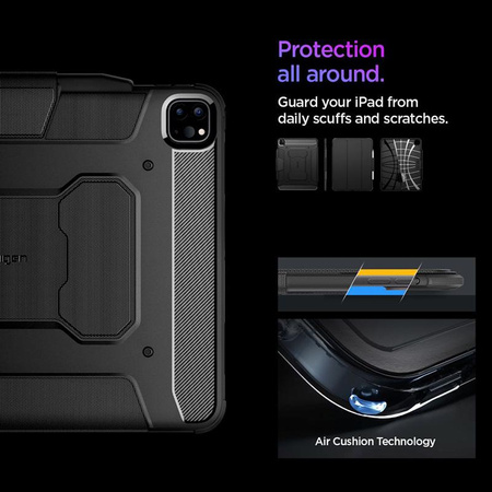 Spigen Rugged Armor Pro - Gehäuse für iPad Pro 13" (M4, 2024) (Schwarz)