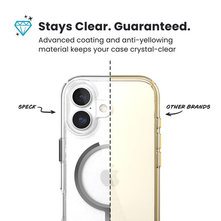 Speck Presidio Perfect Clear MagSafe - Case iPhone 17 (Clear / Silver)