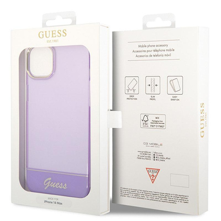 Guess Translucent - pouzdro pro iPhone 14 Plus (fialové)