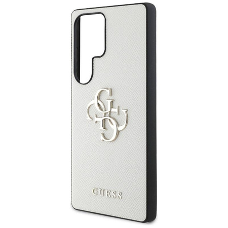 Guess Grained Big 4G Logo Small Classic Logo - Etui do Samsung Galaxy S25 Ultra (beżowy)
