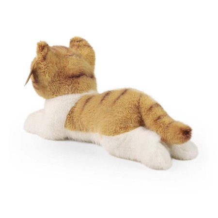 Mascotte realistica di peluche Gatto sdraiato bianco e marrone 20 cm Rappa ecologica