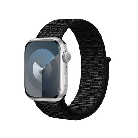 Crong Nylon Reflex - Cinturino sportivo per Apple Watch 38/40/41/42 mm (nero)