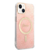 Guess Bundle Pack MagSafe 4G - Étui MagSafe pour iPhone 14 + chargeur (rose/doré)