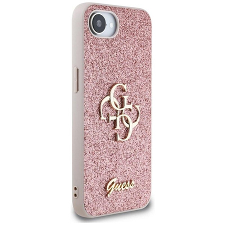 Guess Fixed Glitter Big 4G - Case for iPhone 16e (pink)