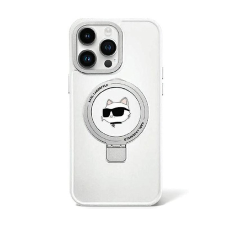 Karl Lagerfeld Ring Stand Choupette Head MagSafe - iPhone 15 Plus Case (bílý)