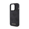 Guess Leather 4G Stamped - Tasche für iPhone 15 Pro (Schwarz)