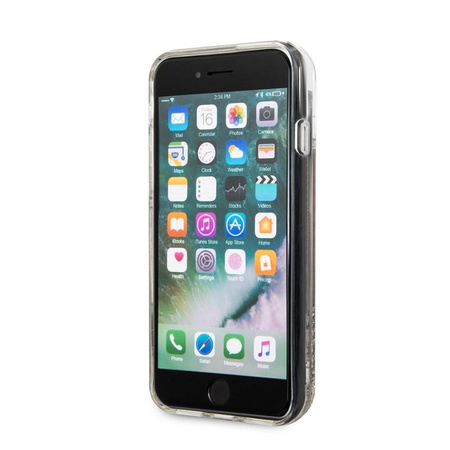 Guess Liquid Glitter Hearts - pouzdro pro iPhone SE 2020 / 8 / 7 (zlaté/červené)