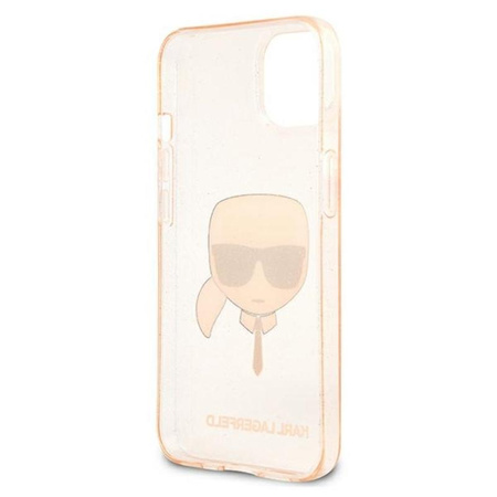 Karl Lagerfeld Karl's Head Glitter - iPhone 13 Mini Case (Gold)