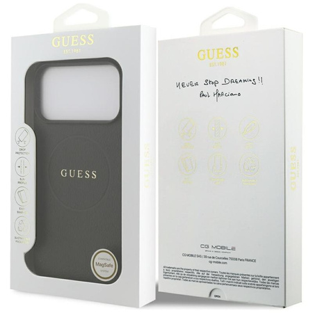 Guess Grained Ring MagSafe - Hülle iPhone 17 Pro Max (schwarz)