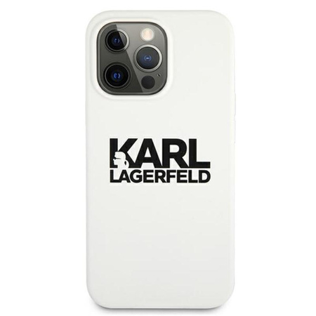 Karl Lagerfeld Silicone Stack Logo - pouzdro pro iPhone 13 Pro (bílé)