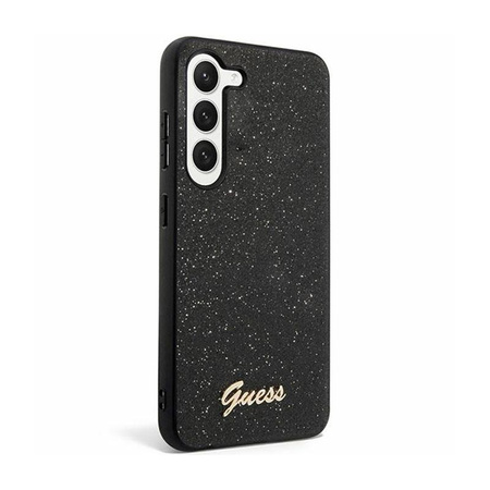 Pouzdro Guess Glitter Flakes Metal Logo - Samsung Galaxy S24 (černé)
