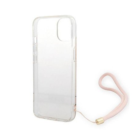 Guess 4G Print Cord - Tasche mit Umhängeband iPhone 14 (rosa)