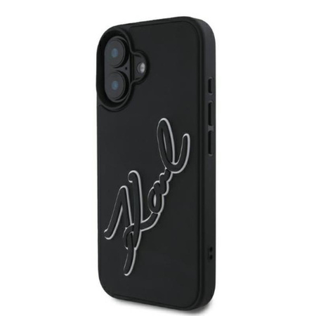 Karl Lagerfeld 3D Rubber Bicolor Signature - Pouzdro iPhone 16 (černé)