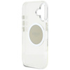 Guess IML Metallfarbener Kreis Klassisches Logo MagSafe - Hülle für iPhone 16 (grau)