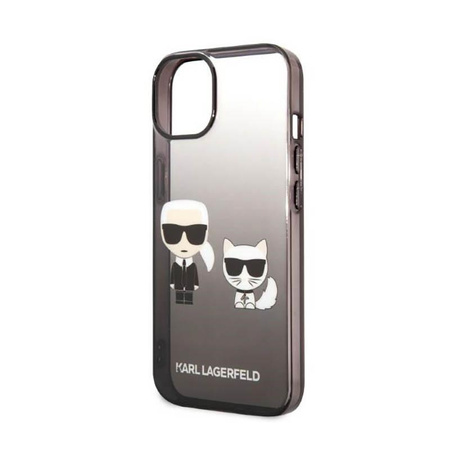 Karl Lagerfeld Gradient Ikonik Karl & Choupette - Case for iPhone 14 Plus (Black)