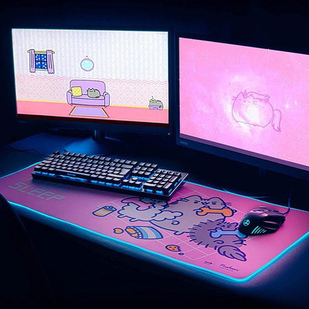 Pusheen - LED herní/pracovní podložka XXL (90 x 40 cm)