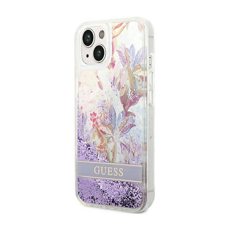 Guess GUHCP14MLFLSU iPhone 14 Plus 6,7" fioletowy/purple hardcase Flower Liquid Glitter