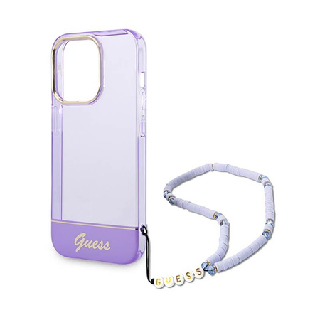 Guess Translucent Pearl Strap - iPhone 14 Pro Max Case (purple)
