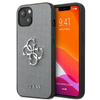 Guess Saffiano 4G Big Silver Logo - étui pour iPhone 13 mini (gris)