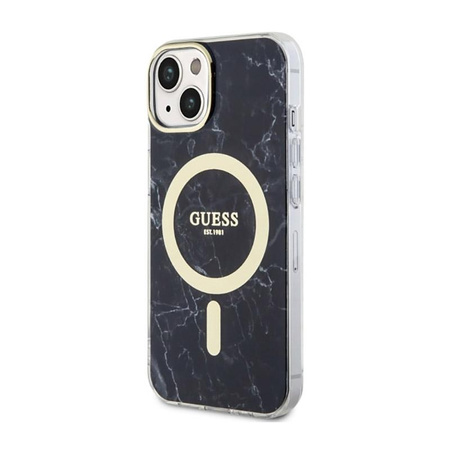 Guess Marble MagSafe - iPhone 14 Tasche (Schwarz)