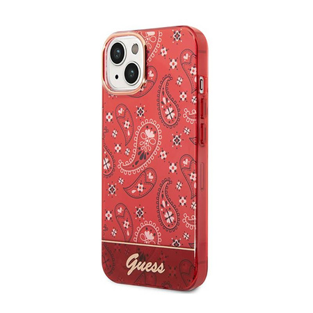 Guess Bandana Paisley - Coque pour iPhone 14 Plus (rouge)