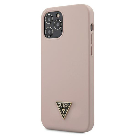Guess Silicone Triangle Logo - iPhone 12 / iPhone 12 Pro Case (pink)