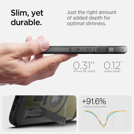 Spigen Tough Armor MagSafe - tok iPhone 16e készülékhez (Frost Black)