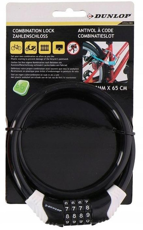 Dunlop - antivol vélo à code (noir)