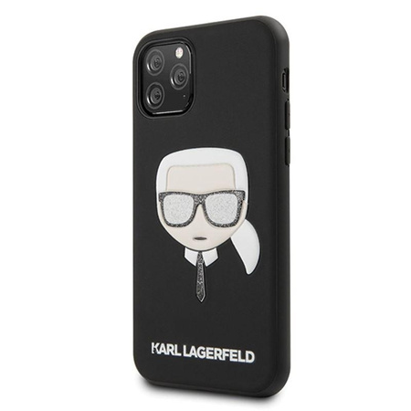 Karl Lagerfeld Iconic Embossed Glitter Case - Coque pour iPhone 11 Pro Max (Noir)