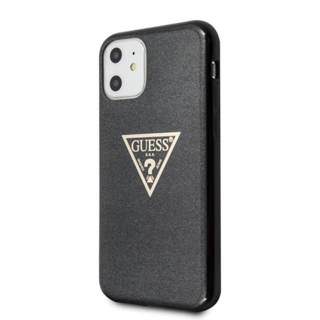 Guess Solid Glitter Triangle - Coque iPhone 11 (Noir)