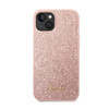 Guess Glitter Flakes Metall Logo Tasche - iPhone 14 Plus (rosa)
