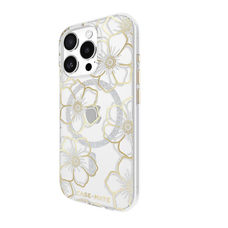 Case-Mate Floral Gems MagSafe - Pouzdro pro iPhone 16 Pro (Gold)
