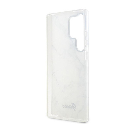Guess Marble Collection - pouzdro pro Samsung Galaxy S23 Ultra (bílé)
